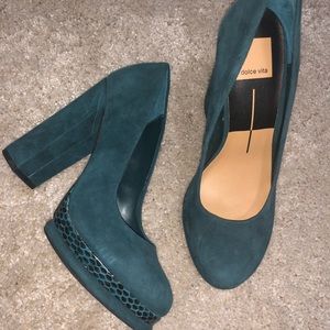 Dolce Vita green suede block heel size 6.5